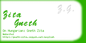 zita gneth business card